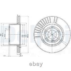 2x DELPHI Disques 297mm Ventilé Avant Convient pour Land Rover Discovery