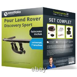 Attelage pour Land Rover Discovery Sport 14- Amovible + Faisceau uni 7 broches